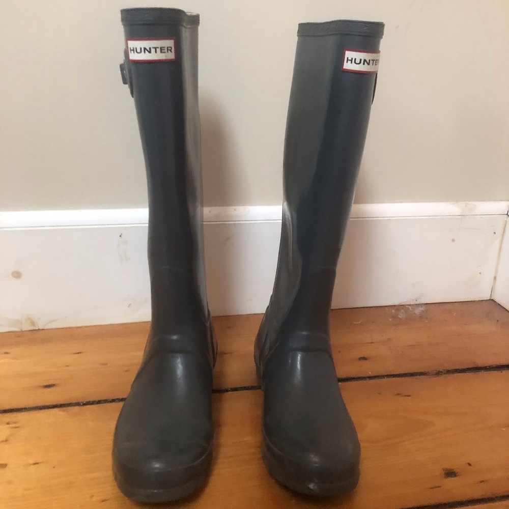 Dark Grey Tall Hunter Rain Boots